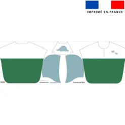 Patron imprimé sur tissu éponge pour poncho de bain motif dino vert