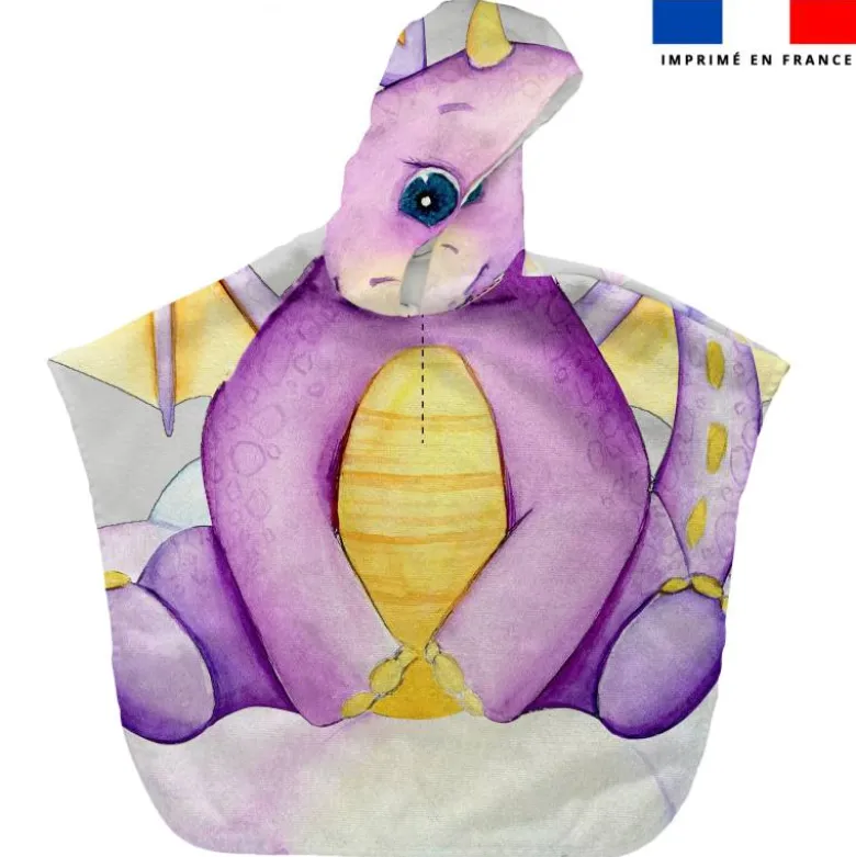 Patron imprimé sur tissu éponge pour poncho de bain motif dragon