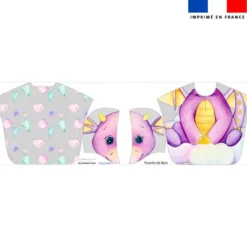 Patron imprimé sur tissu éponge pour poncho de bain motif dragon
