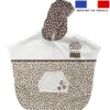 Patron imprimé sur tissu éponge pour poncho de bain motif léopard