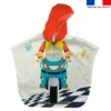Patron imprimé sur tissu éponge pour poncho de bain motif moto de course