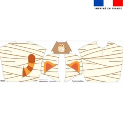Patron imprimé sur tissu éponge pour poncho de bain motif animaux Halloween