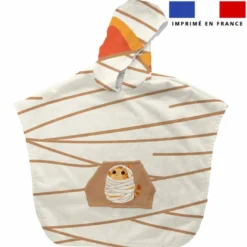 Patron imprimé sur tissu éponge pour poncho de bain motif animaux Halloween
