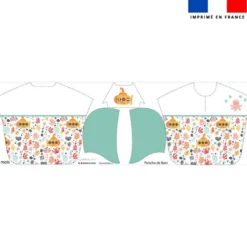 Patron imprimé sur tissu éponge pour poncho de bain motif animaux de l'océan