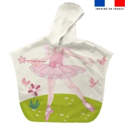 Patron imprimé sur tissu éponge pour poncho de bain motif danseuse