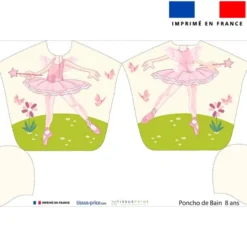 Patron imprimé sur tissu éponge pour poncho de bain motif danseuse