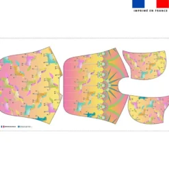 Patron imprimé sur tissu éponge pour poncho de bain motif cheval - Création Lita Blanc