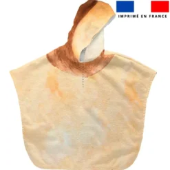 Patron imprimé sur tissu éponge pour poncho de bain motif safari lion aquarelle