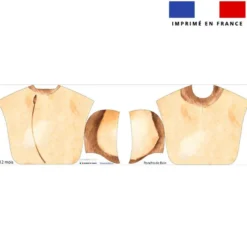Patron imprimé sur tissu éponge pour poncho de bain motif safari lion aquarelle