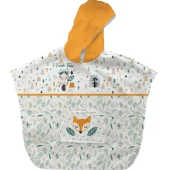 Patron imprimé sur tissu éponge pour poncho de bain motif animaux de la forêt