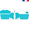 Patron imprimé sur tissu éponge pour poncho de bain motif éléphant bleu