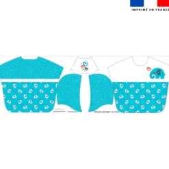 Patron imprimé sur tissu éponge pour poncho de bain motif éléphant bleu