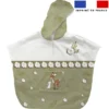 Patron imprimé sur tissu éponge pour poncho de bain motif animaux de la clairière