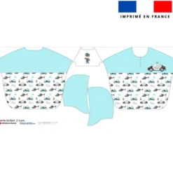 Patron imprimé sur tissu éponge pour poncho de bain motif policier aquarelle
