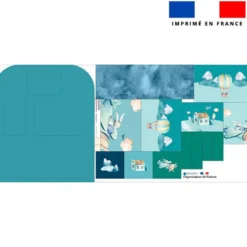 Patron pour organisateur de voiture motif montgolfière aquarelle + Coupon pochette Offert