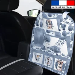 Patron pour organisateur de voiture motif husky aquarelle + Coupon pochette Offert