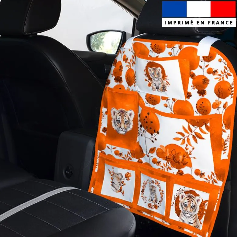 Patron pour organisateur de voiture motif tigre aquarelle + Coupon pochette Offert