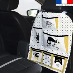 Patron pour organisateur de voiture motif chat + Coupon pochette Offert