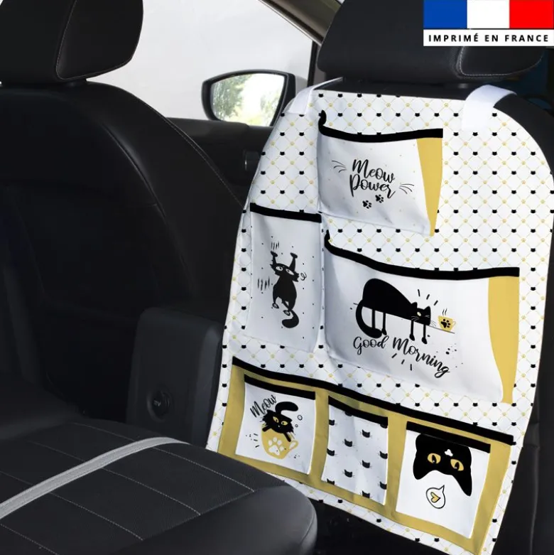 Patron pour organisateur de voiture motif chat + Coupon pochette Offert
