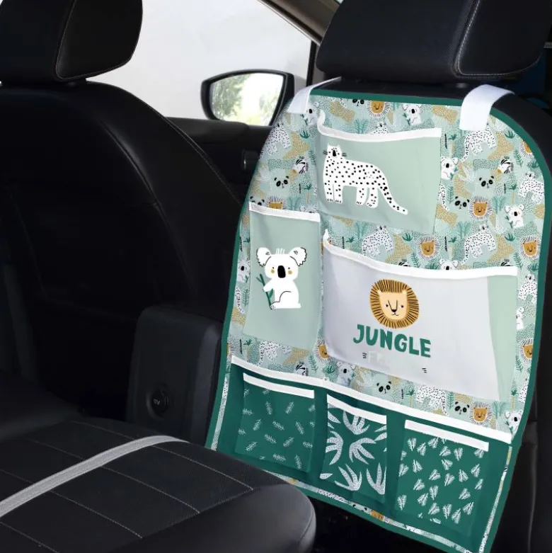 Patron pour organisateur de voiture motif jungle friends + Coupon pochette Offert