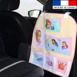 Patron pour organisateur de voiture motif petites sirènes + Coupon pochette Offert