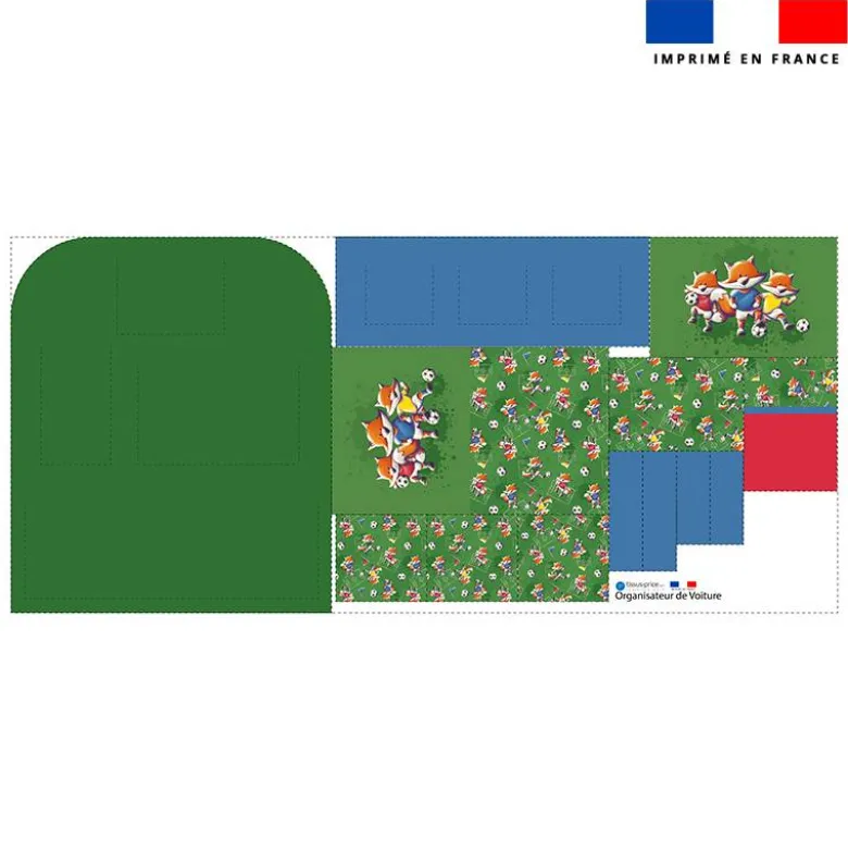 Patron pour organisateur de voiture motif renard foot + Coupon pochette Offert - Création Stillistic
