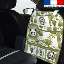 Patron pour organisateur de voiture motif panda aquarelle + Coupon pochette Offert