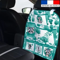Patron pour organisateur de voiture motif raton laveur aquarelle + Coupon pochette Offert
