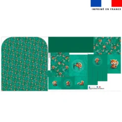 Patron pour organisateur de voiture motif panda roux yoga + Coupon pochette Offert - Création Stillistic