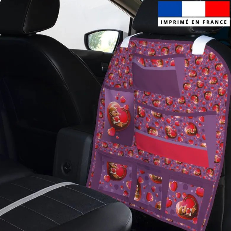 Patron pour organisateur de voiture motif loutre et coeurs + Coupon pochette Offert - Création Stillistic