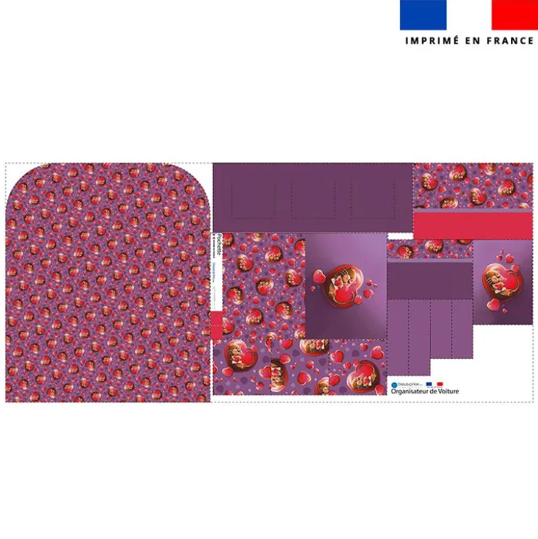 Patron pour organisateur de voiture motif loutre et coeurs + Coupon pochette Offert - Création Stillistic