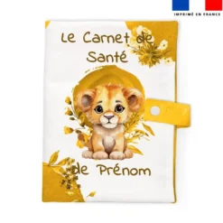 Patron protège carnet de santé personnalisé - Lionceau aquarelle