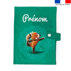 Patron protège carnet de santé personnalisé - Panda roux yoga danseur - Création Stillistic