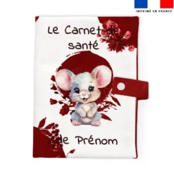 Patron protège carnet de santé personnalisé - Souris aquarelle