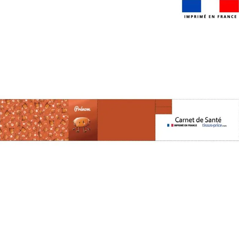 Patron protège carnet de santé personnalisé - Pain au chocolat - Création Stillistic