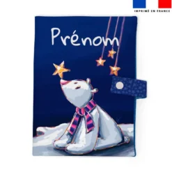 Patron protège carnet de santé personnalisé - Ours Polaire - Création Stillistic