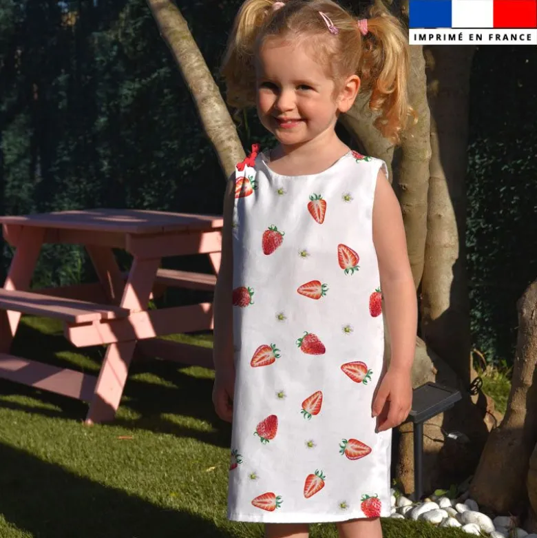 Patron robe enfant imprimé fraise