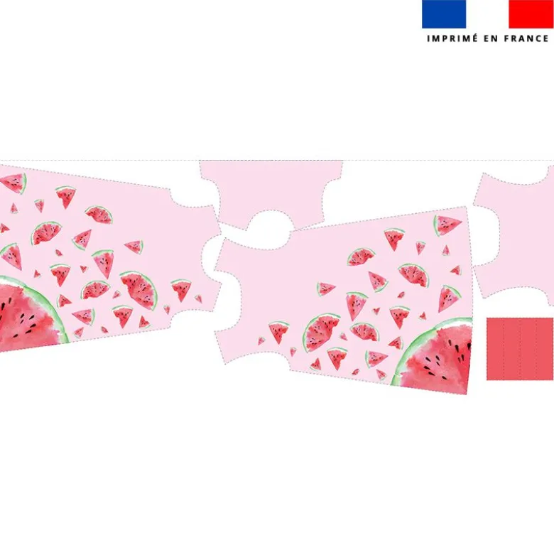 Patron robe enfant imprimé pastèque rose