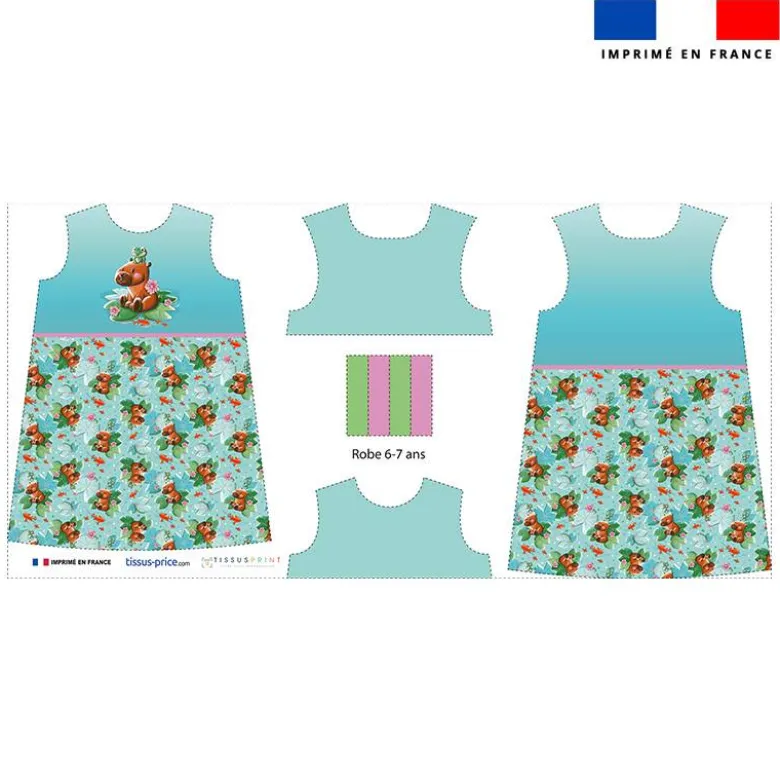 Patron robe enfant motif capybara - Création Stillistic