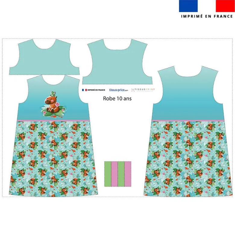 Patron robe enfant motif capybara - Création Stillistic