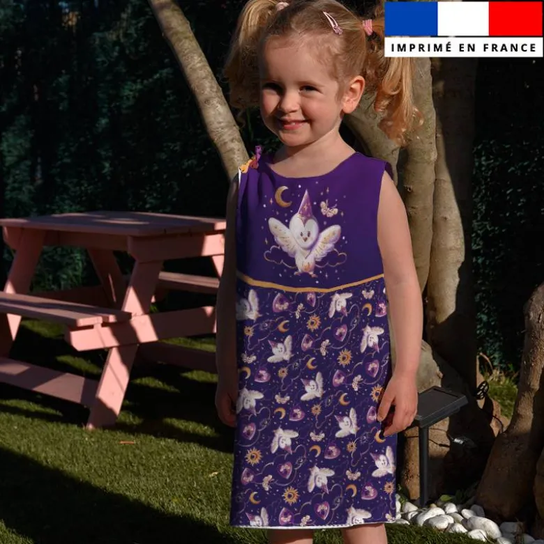 Patron robe enfant motif chouette magicienne - Création Stillistic