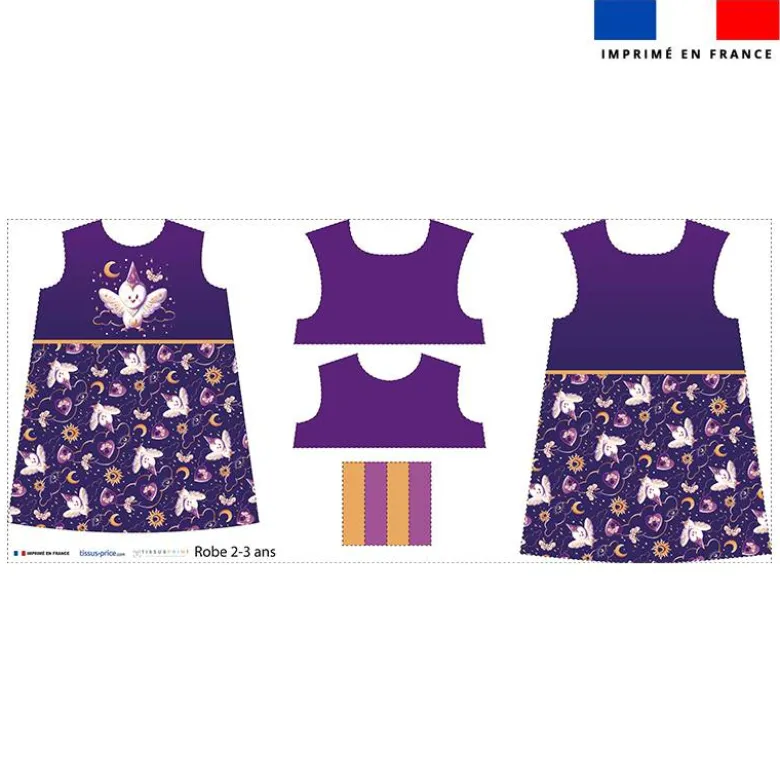 Patron robe enfant motif chouette magicienne - Création Stillistic