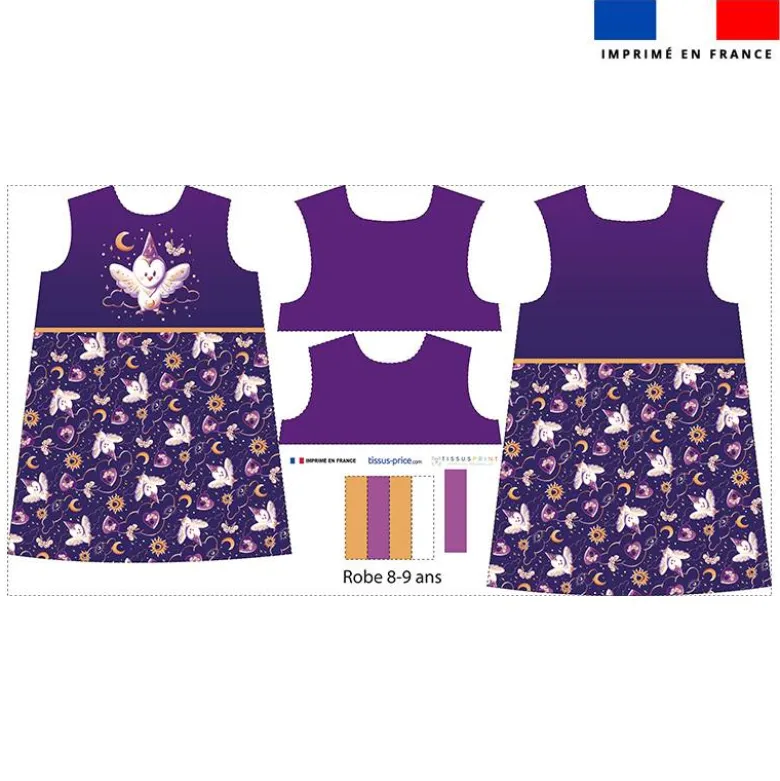 Patron robe enfant motif chouette magicienne - Création Stillistic