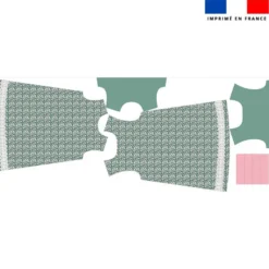 Patron robe enfant motif dentelle et petites fleurs vertes