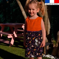Patron robe enfant motif fantômes noir - Création Stillistic