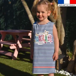 Patron robe enfant motif marinière hello
