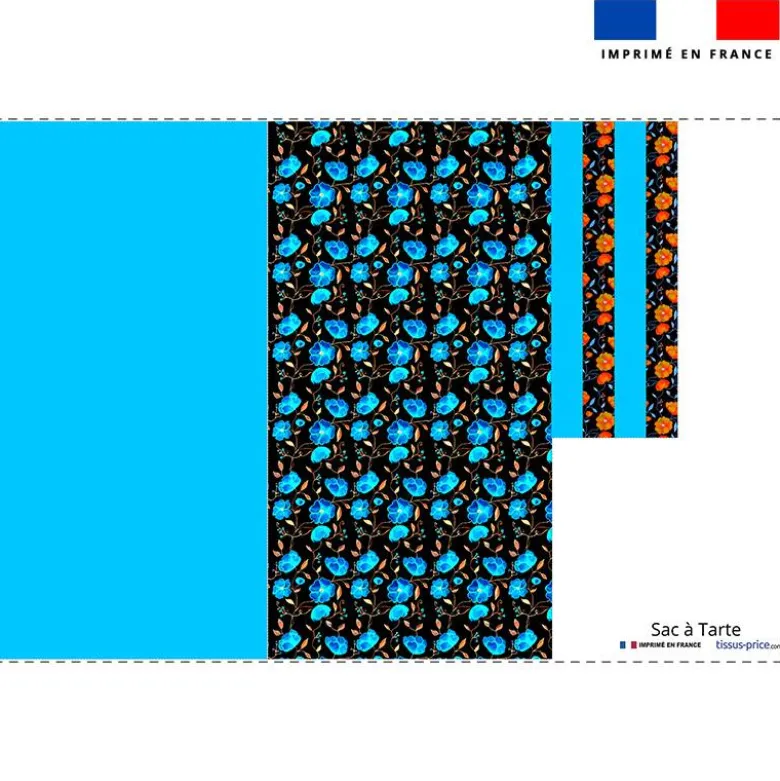 Patron sac à tarte motif bleu et noir - Création Cat&Colours