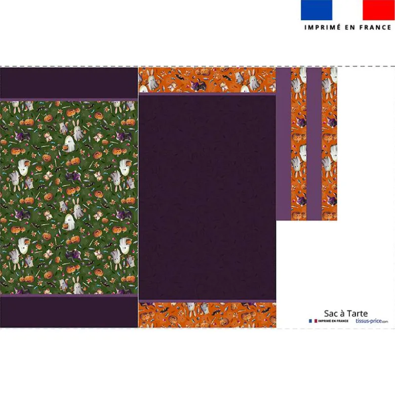 Patron sac à tarte motif fantômes orange - Création Stillistic