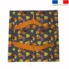 Patron sac à tarte motif fruits et feuilles orange et gris - Création Cat&Colours