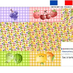 Patron sac à tarte motif fruits kawaï